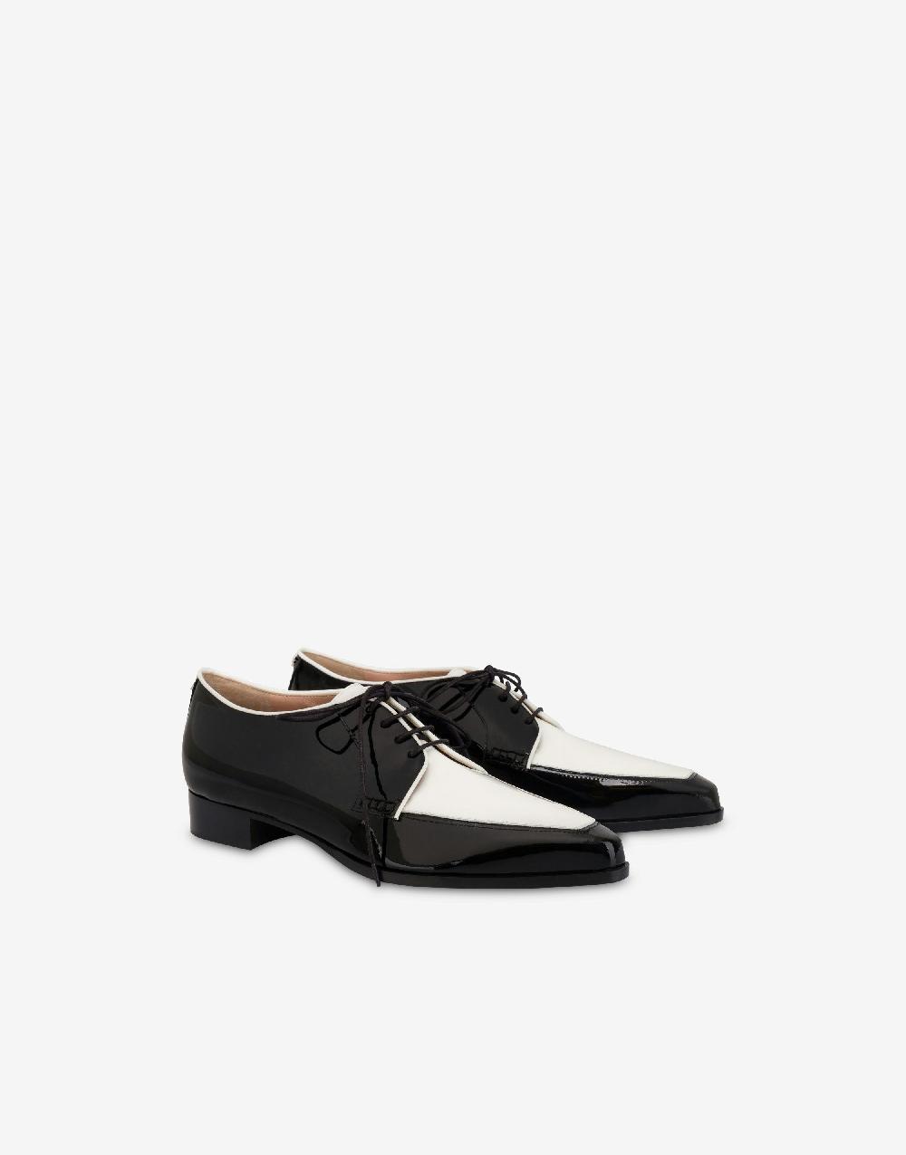 Alberta Ferretti Derby in vernice bicolore