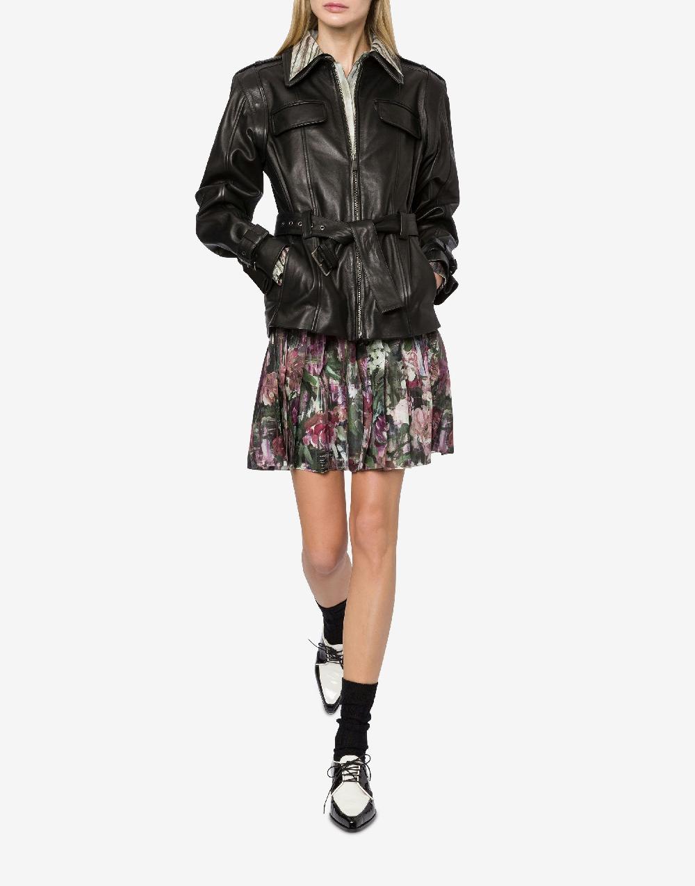 Alberta Ferretti Giacca Biker In Nappa Glossy