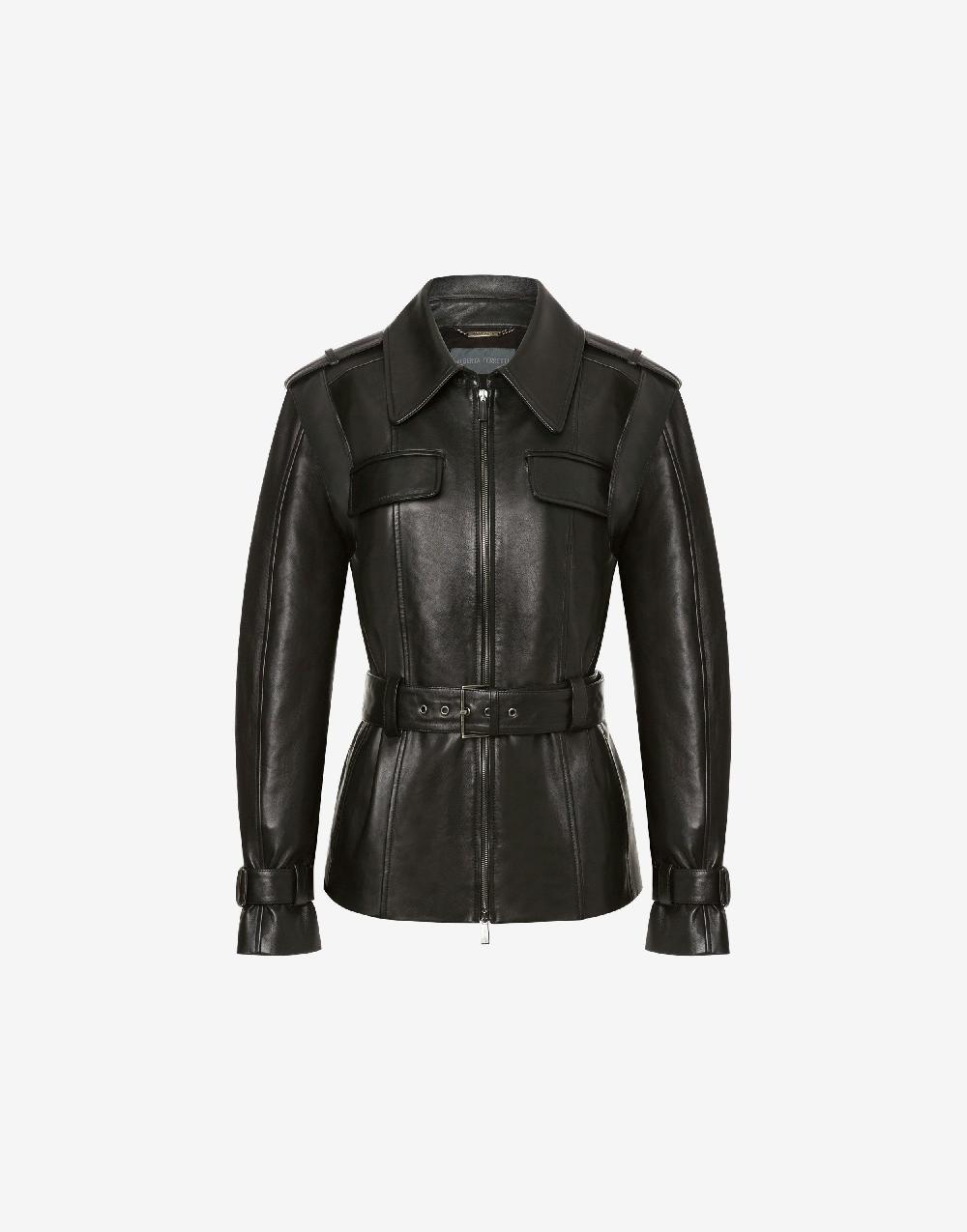 Alberta Ferretti Giacca biker in nappa glossy