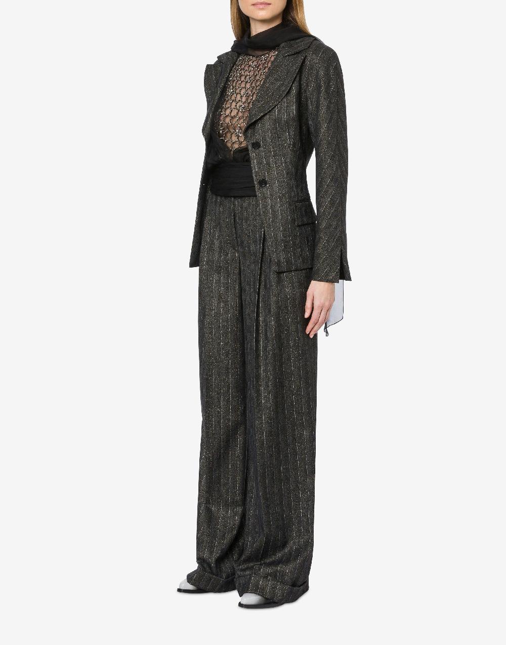 Alberta Ferretti Giacca In Gessato Lurex