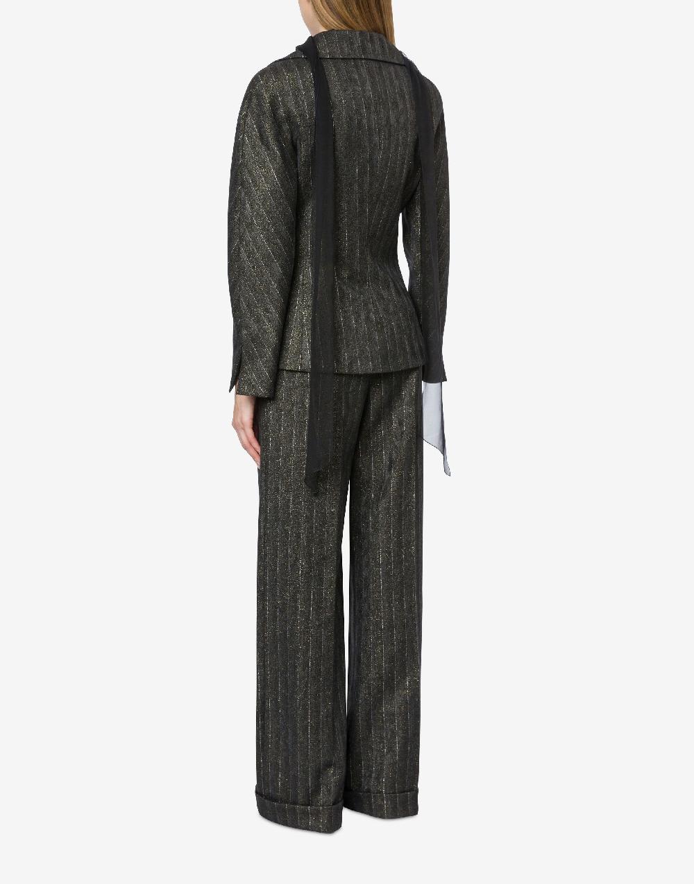 Alberta Ferretti Giacca In Gessato Lurex