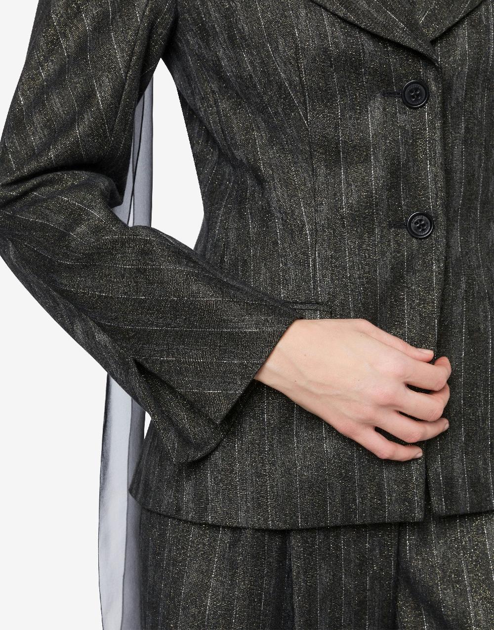 Alberta Ferretti Giacca In Gessato Lurex