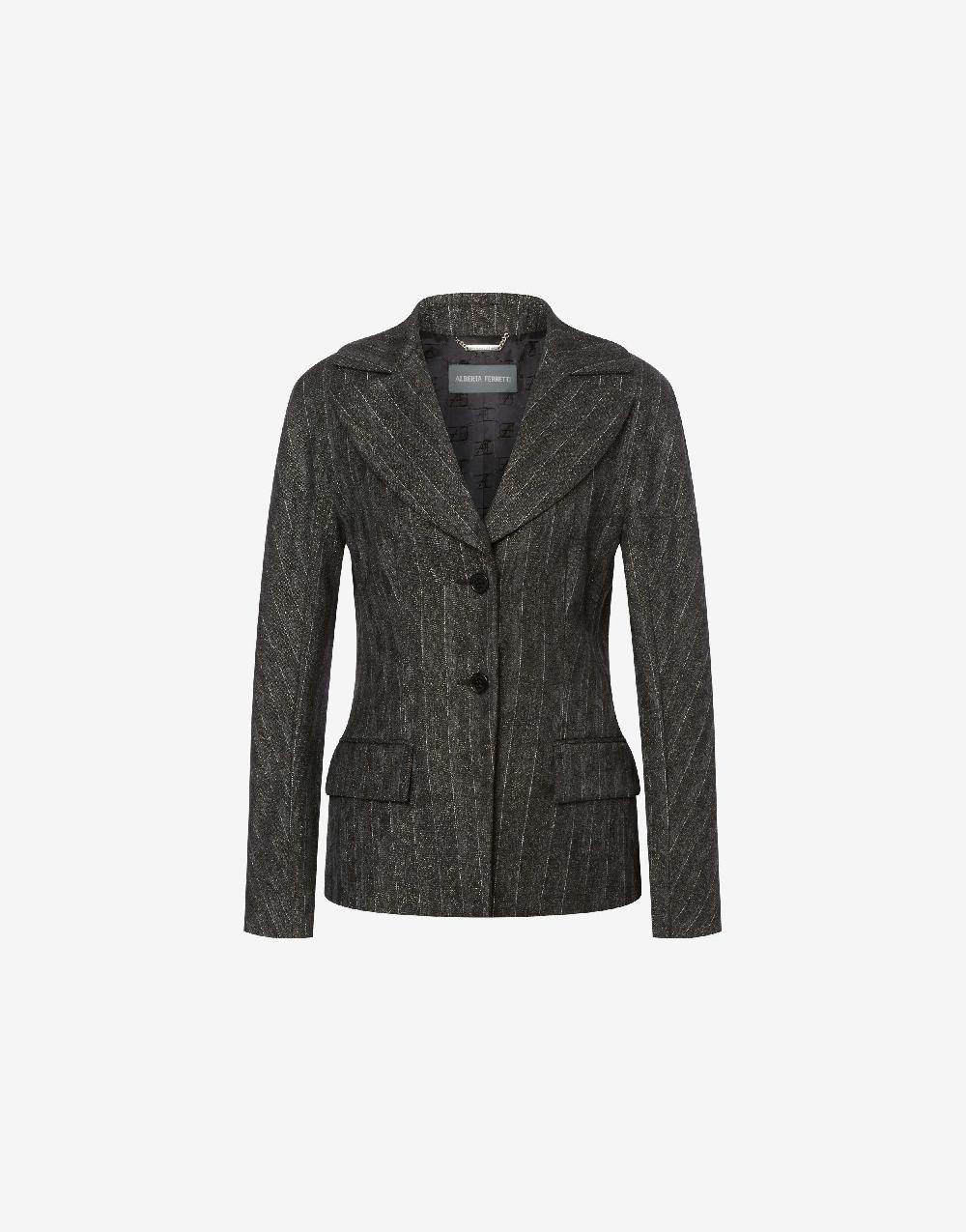 Alberta Ferretti Giacca in gessato lurex