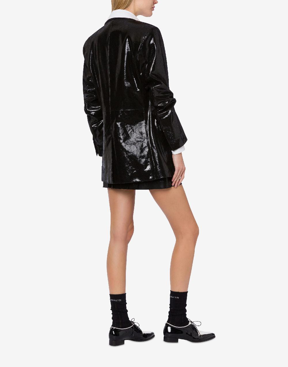 Alberta Ferretti Giacca In Suede Con Stampa Snake