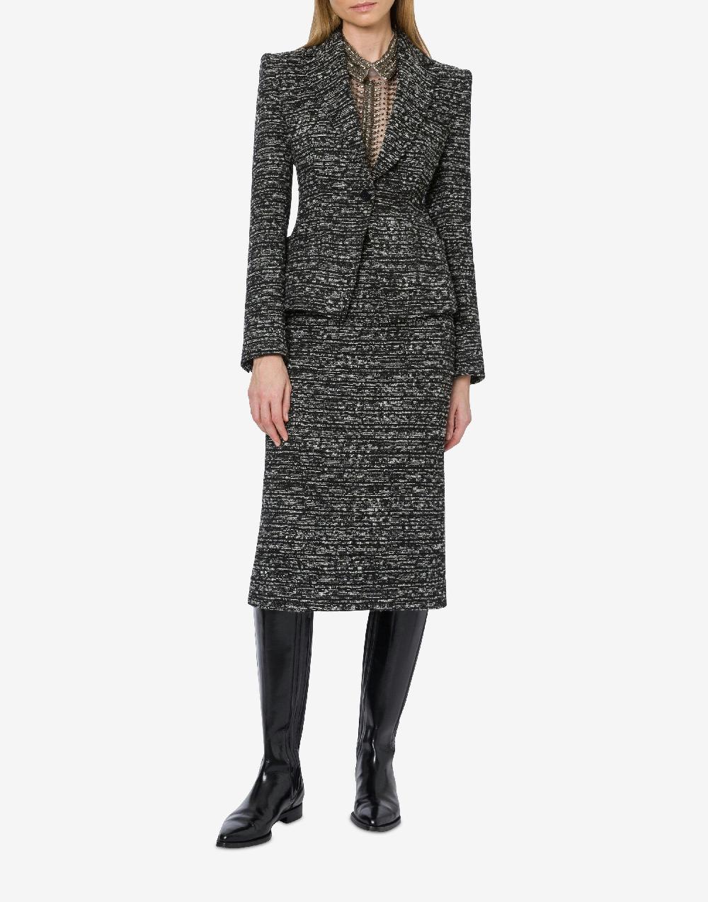 Alberta Ferretti Giacca In Tweed Bottonato