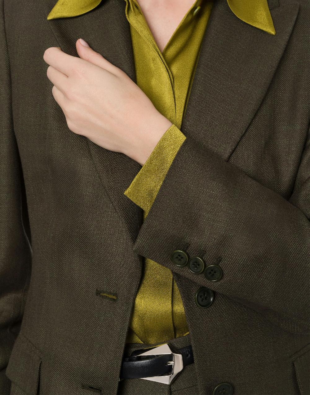 Alberta Ferretti Giacca In Twill Fiammato