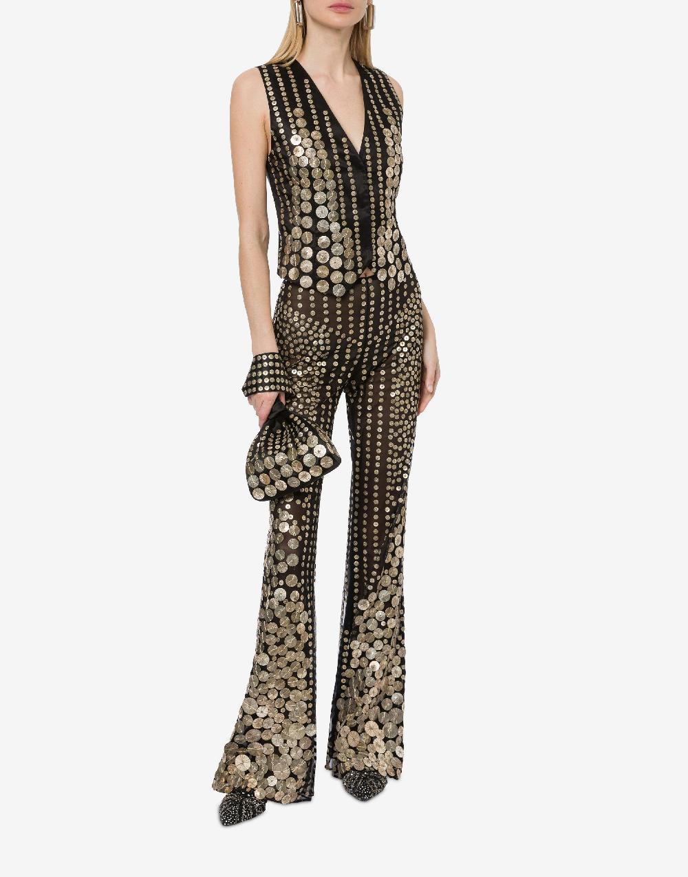 Alberta Ferretti Gilet Con Ricamo Medaglie