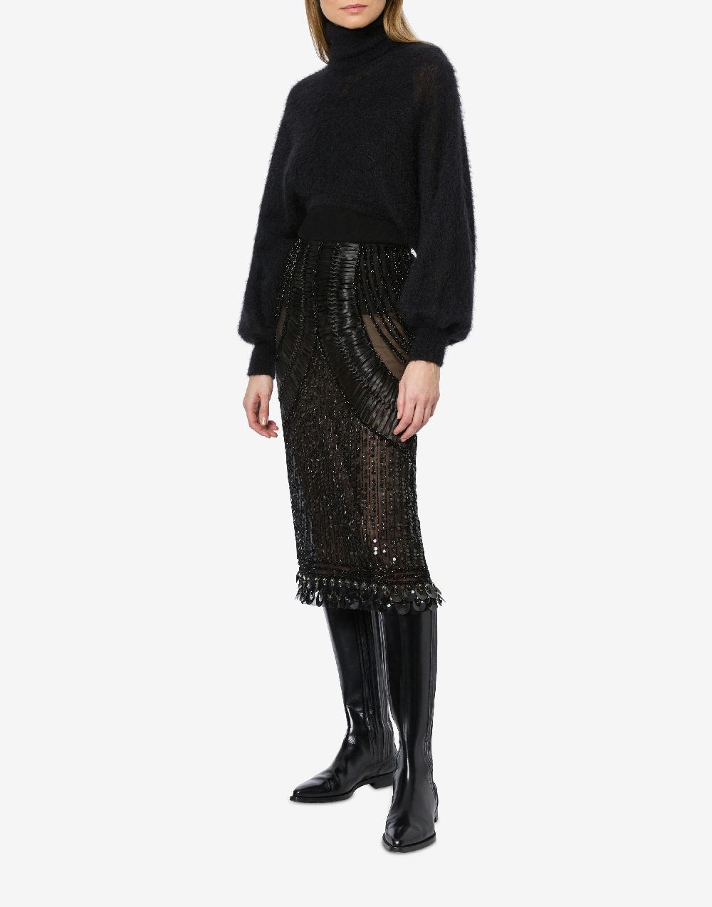 Alberta Ferretti Gonna In Tulle Con Paillettes
