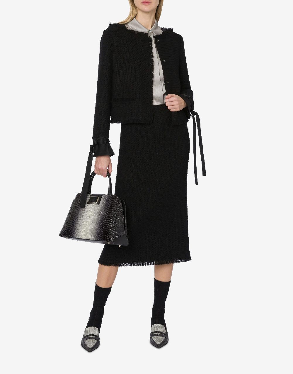 Alberta Ferretti Gonna Longuette In Stuoia Di Lana