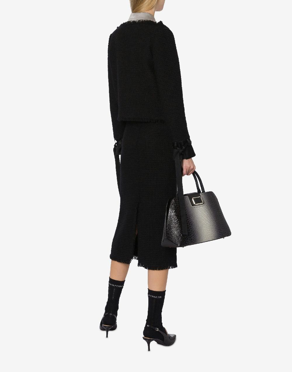 Alberta Ferretti Gonna Longuette In Stuoia Di Lana