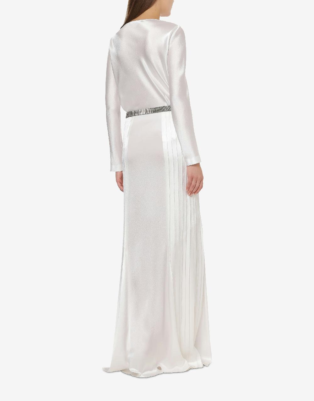 Alberta Ferretti Gonna Lunga In Raso Con Plissé