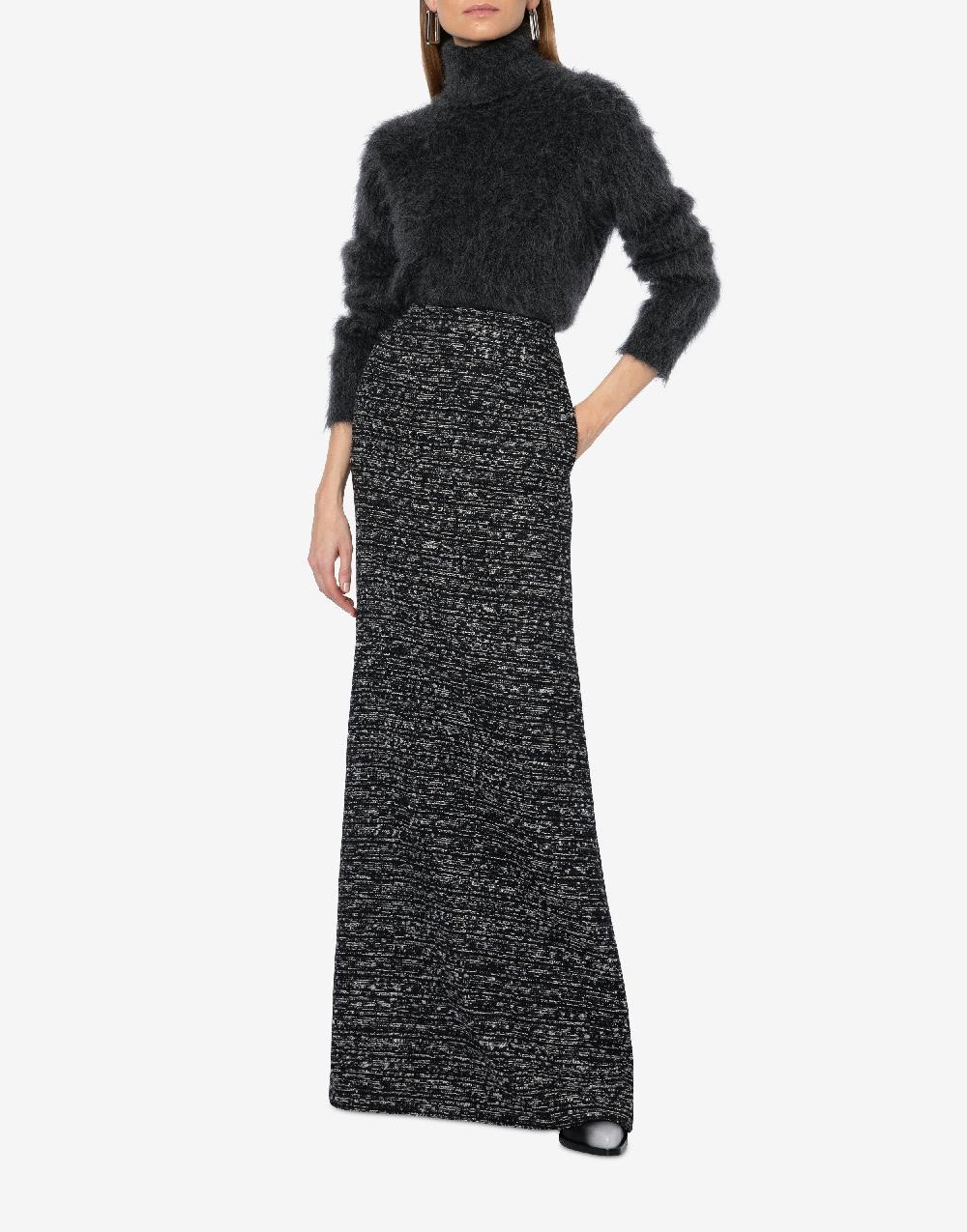 Alberta Ferretti Gonna Lunga In Tweed Bottonato