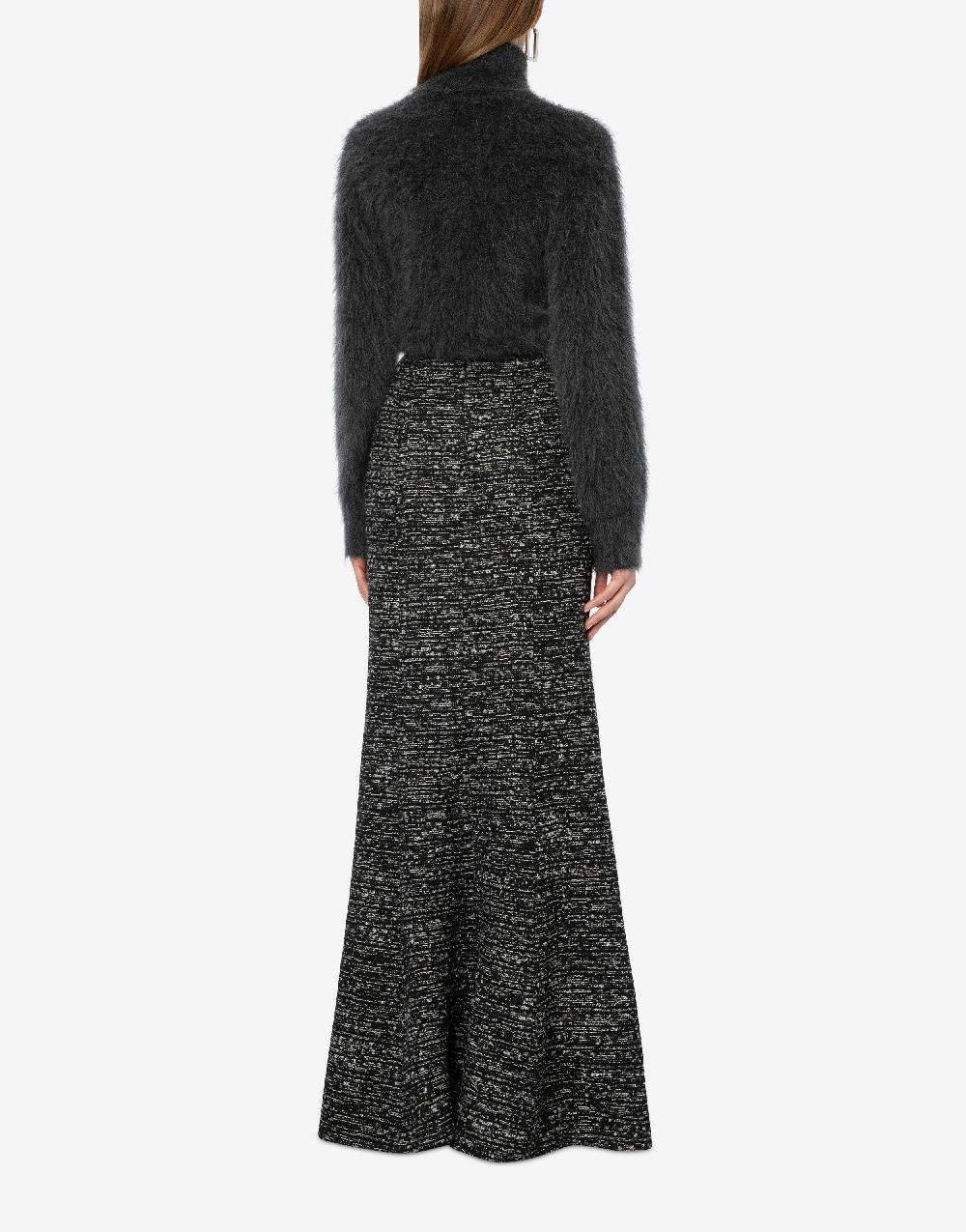 Alberta Ferretti Gonna Lunga In Tweed Bottonato