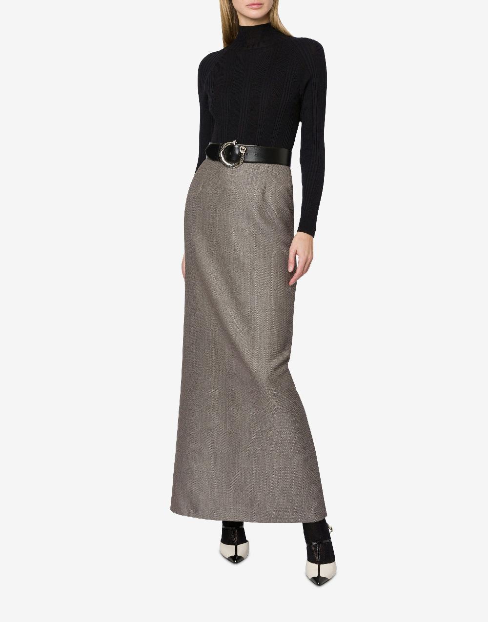 Alberta Ferretti Gonna Lunga In Tweed Di Lana