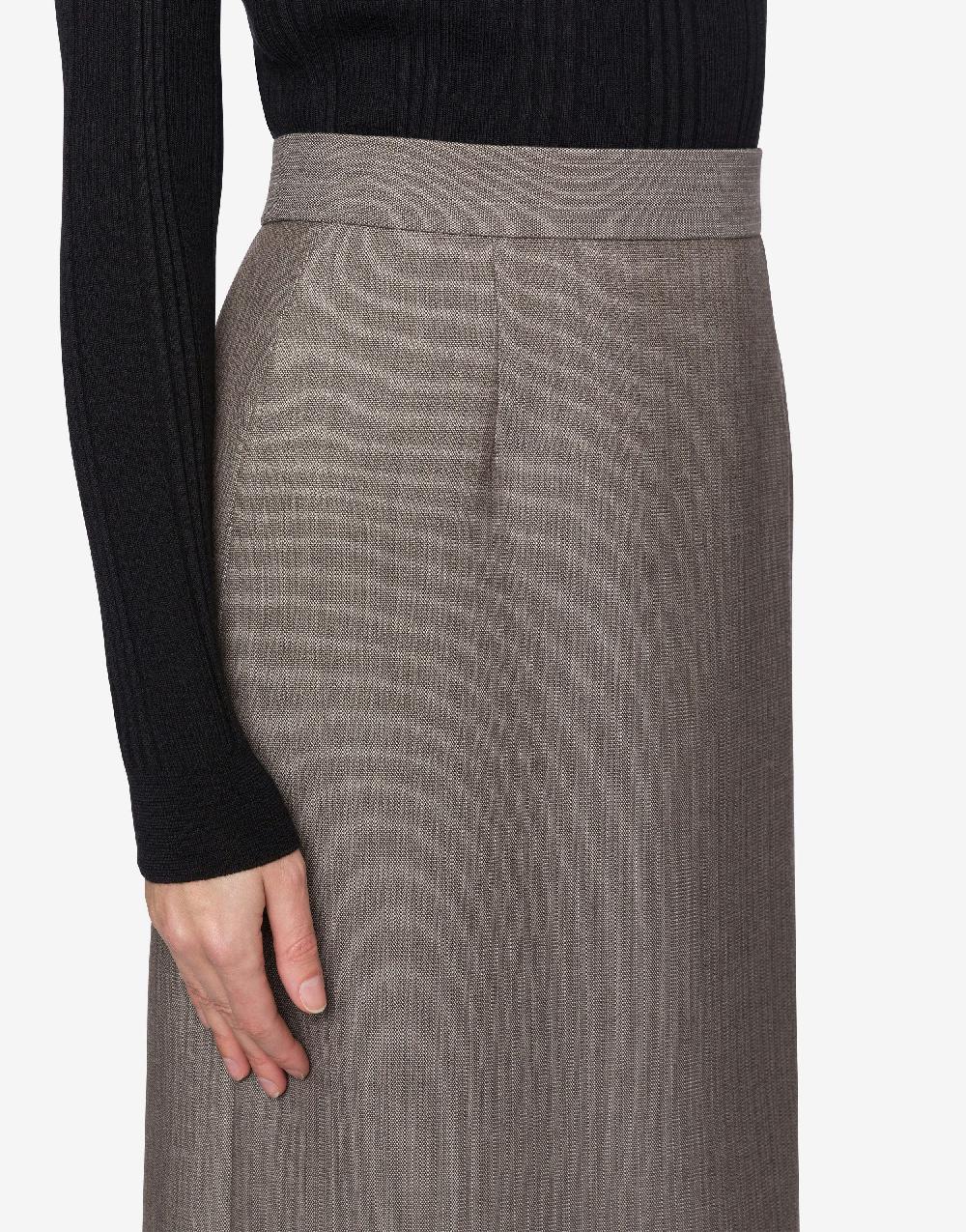 Alberta Ferretti Gonna Lunga In Tweed Di Lana