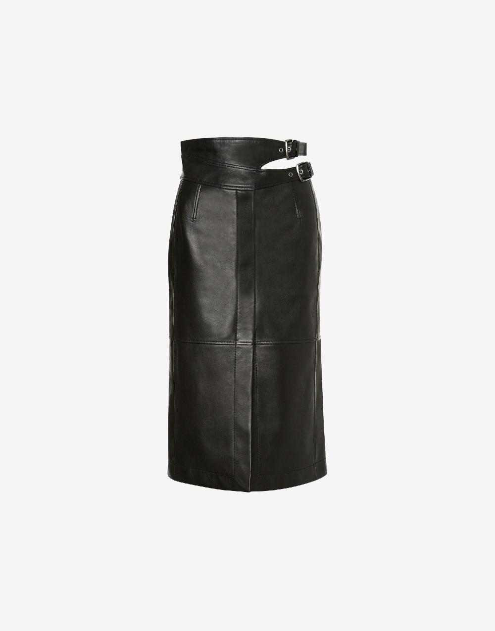 Alberta Ferretti Gonna midi in nappa glossy