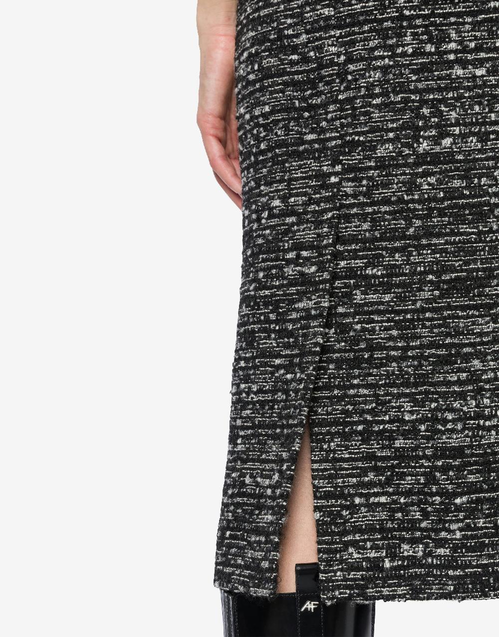 Alberta Ferretti Gonna Midi In Tweed Bottonato