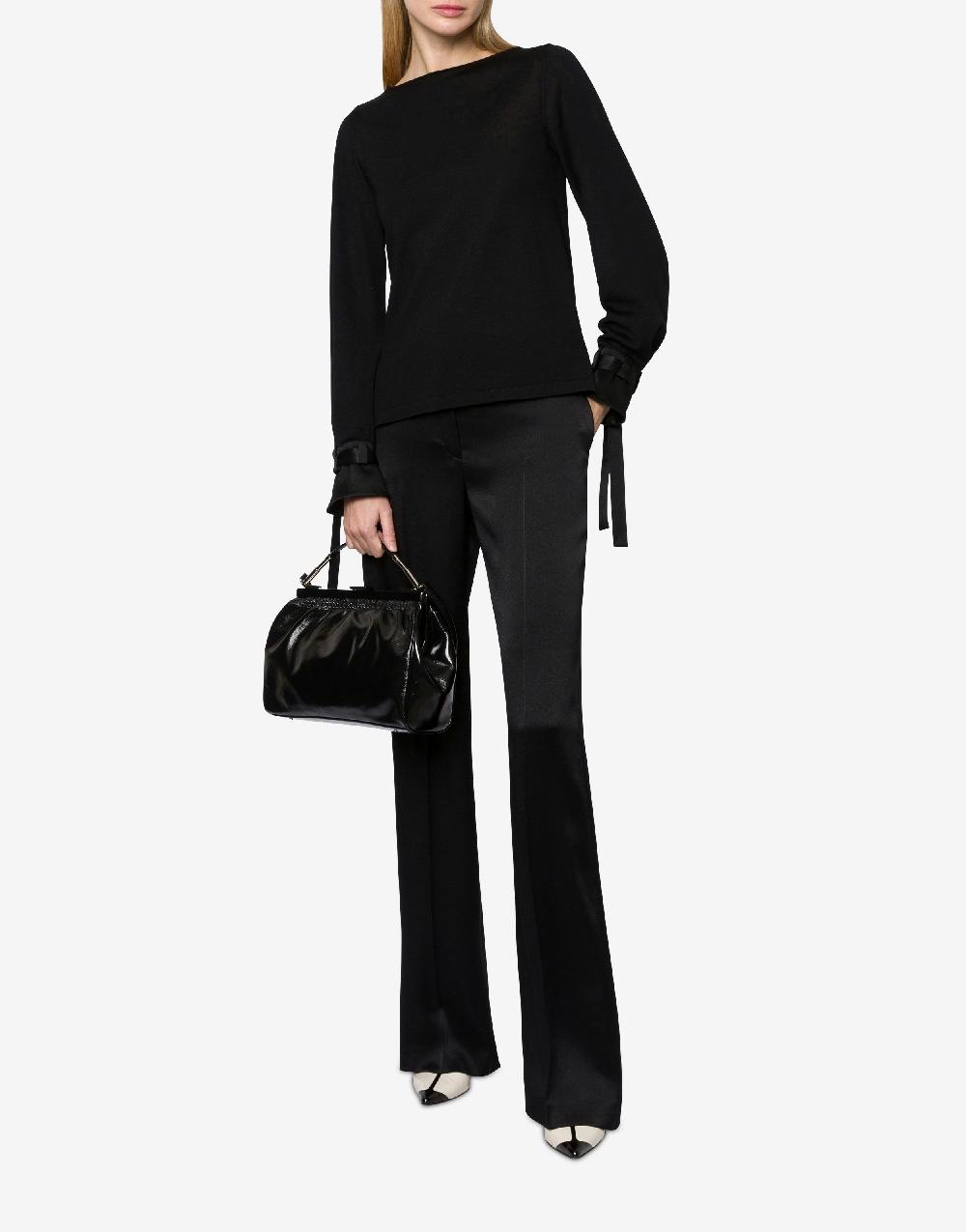 Alberta Ferretti Maglia In Lana Con Nastri In Raso