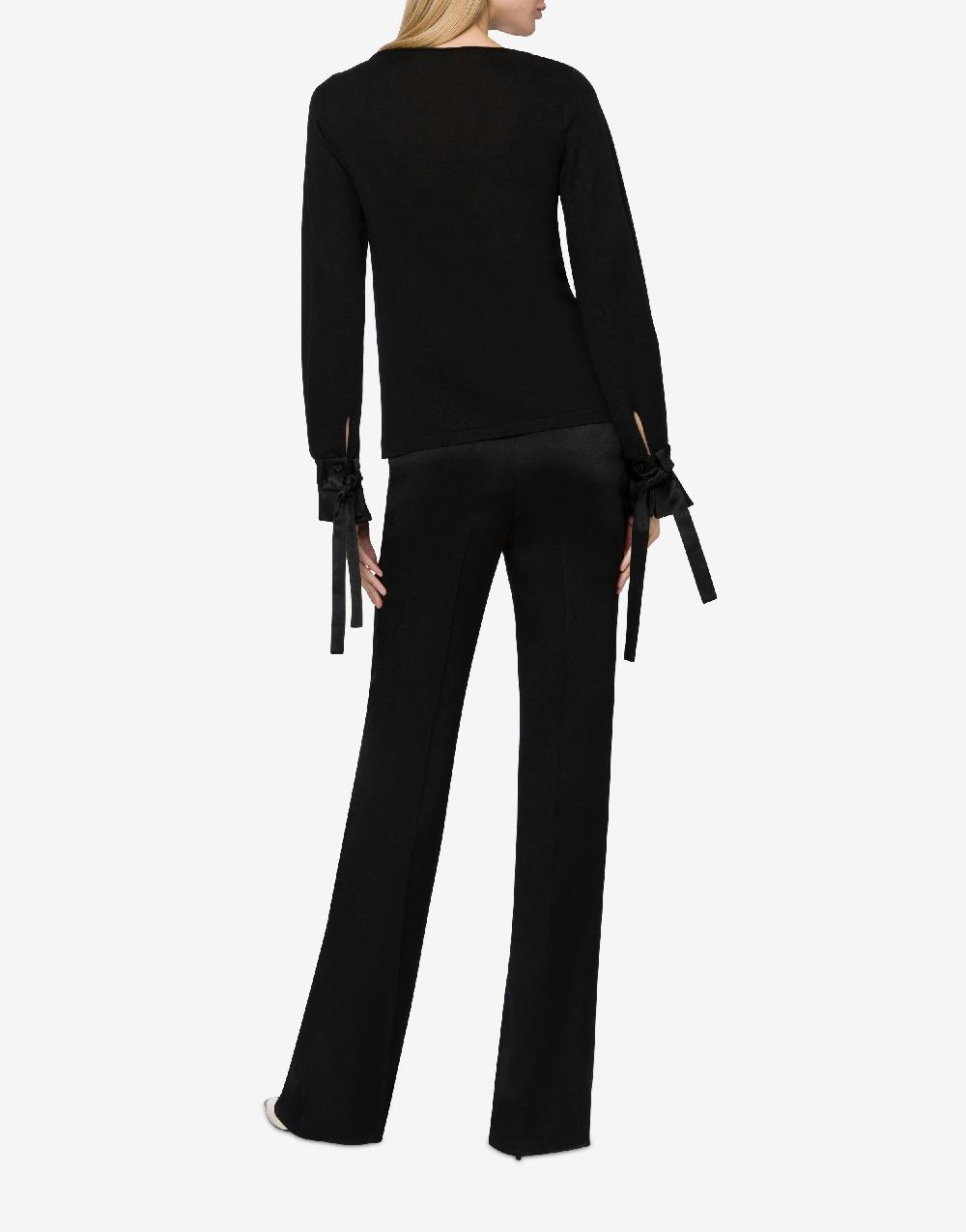 Alberta Ferretti Maglia In Lana Con Nastri In Raso