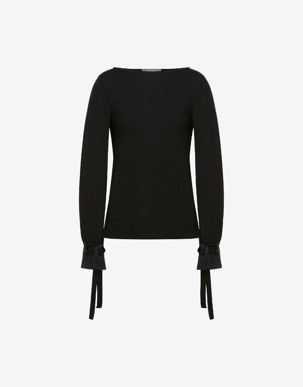 Alberta Ferretti Maglia in lana con nastri in raso