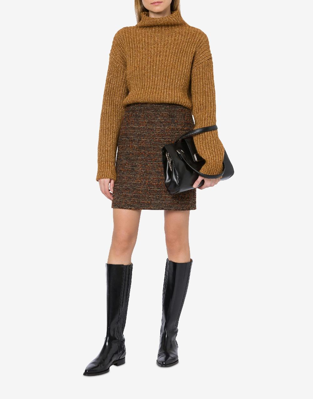 Alberta Ferretti Minigonna In Tweed Bottonato