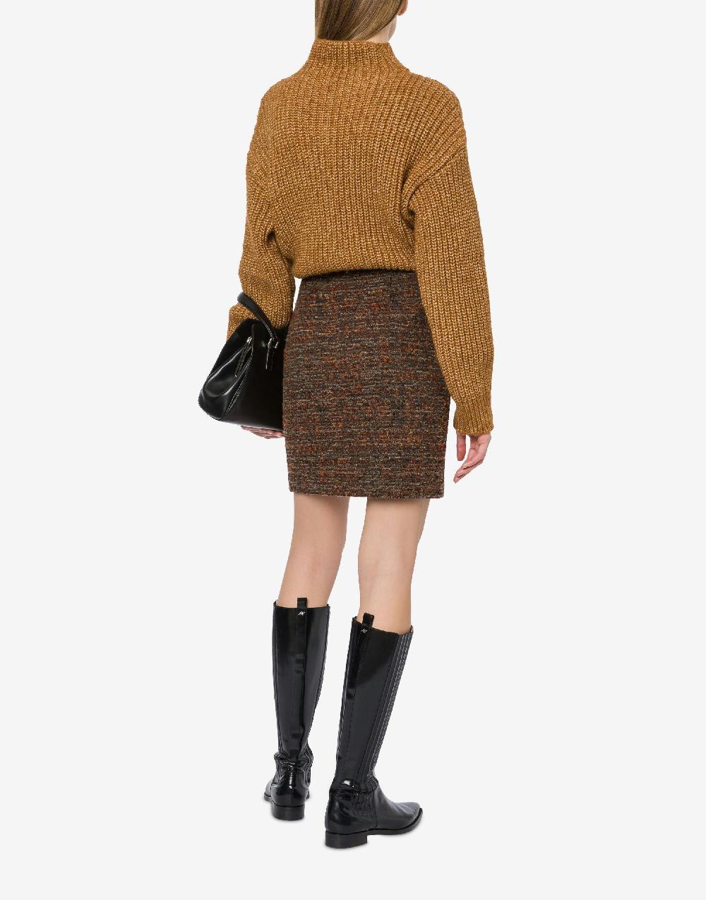 Alberta Ferretti Minigonna In Tweed Bottonato