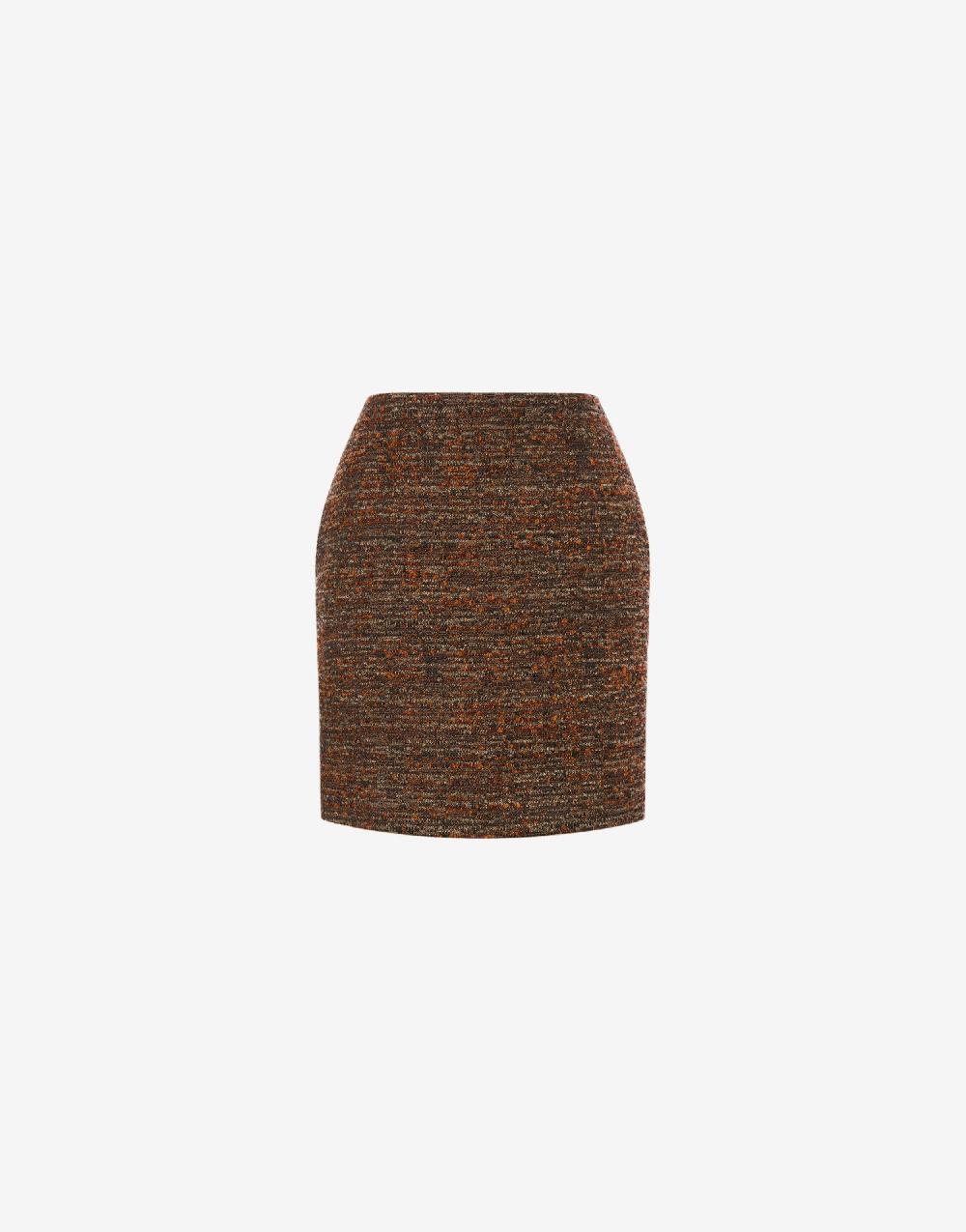 Alberta Ferretti Minigonna in tweed bottonato