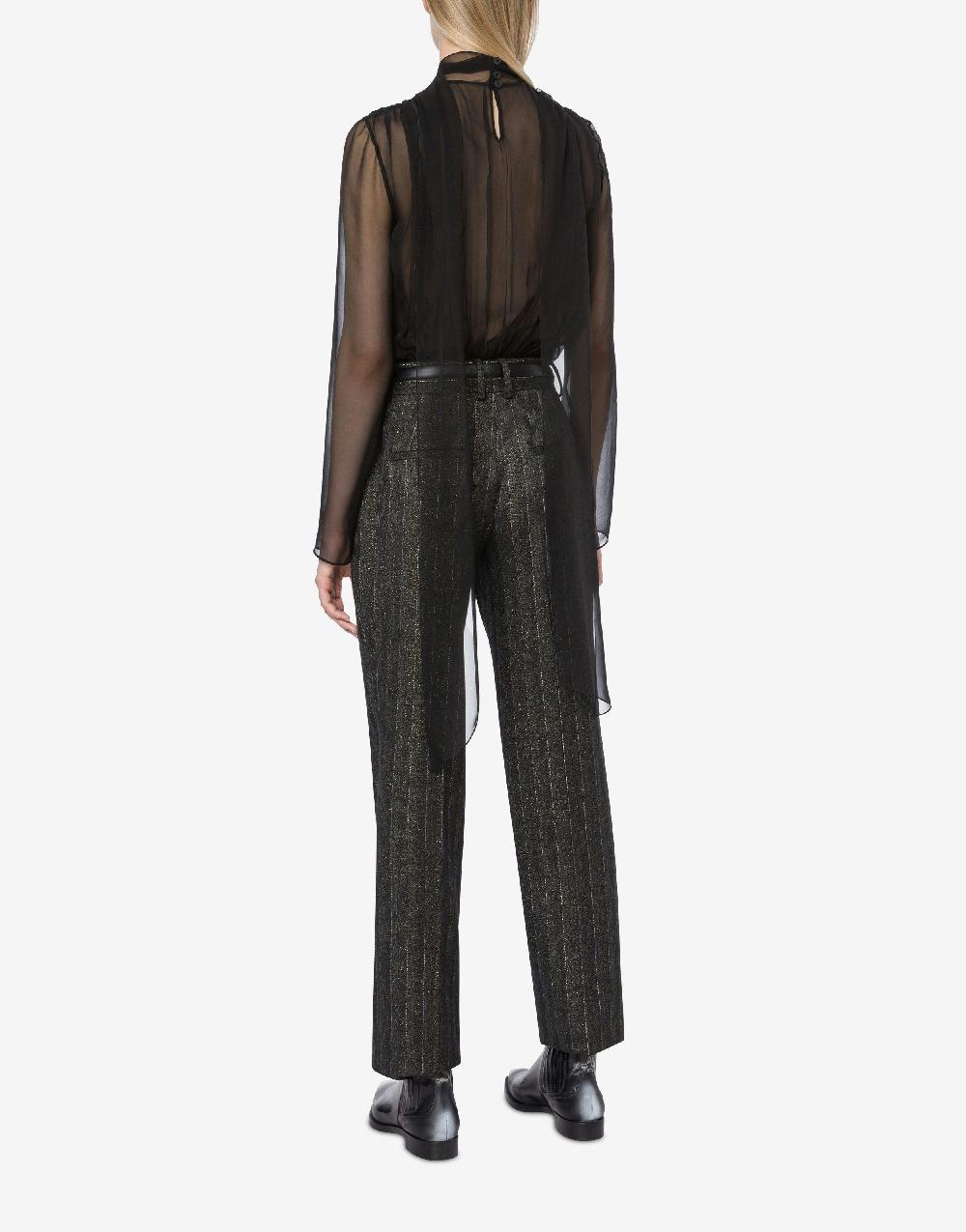 Alberta Ferretti Pantalone In Gessato Lurex