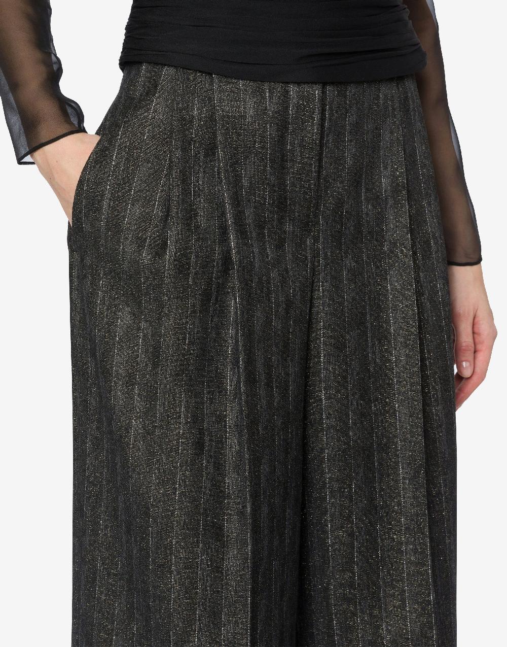 Alberta Ferretti Pantalone In Gessato Lurex