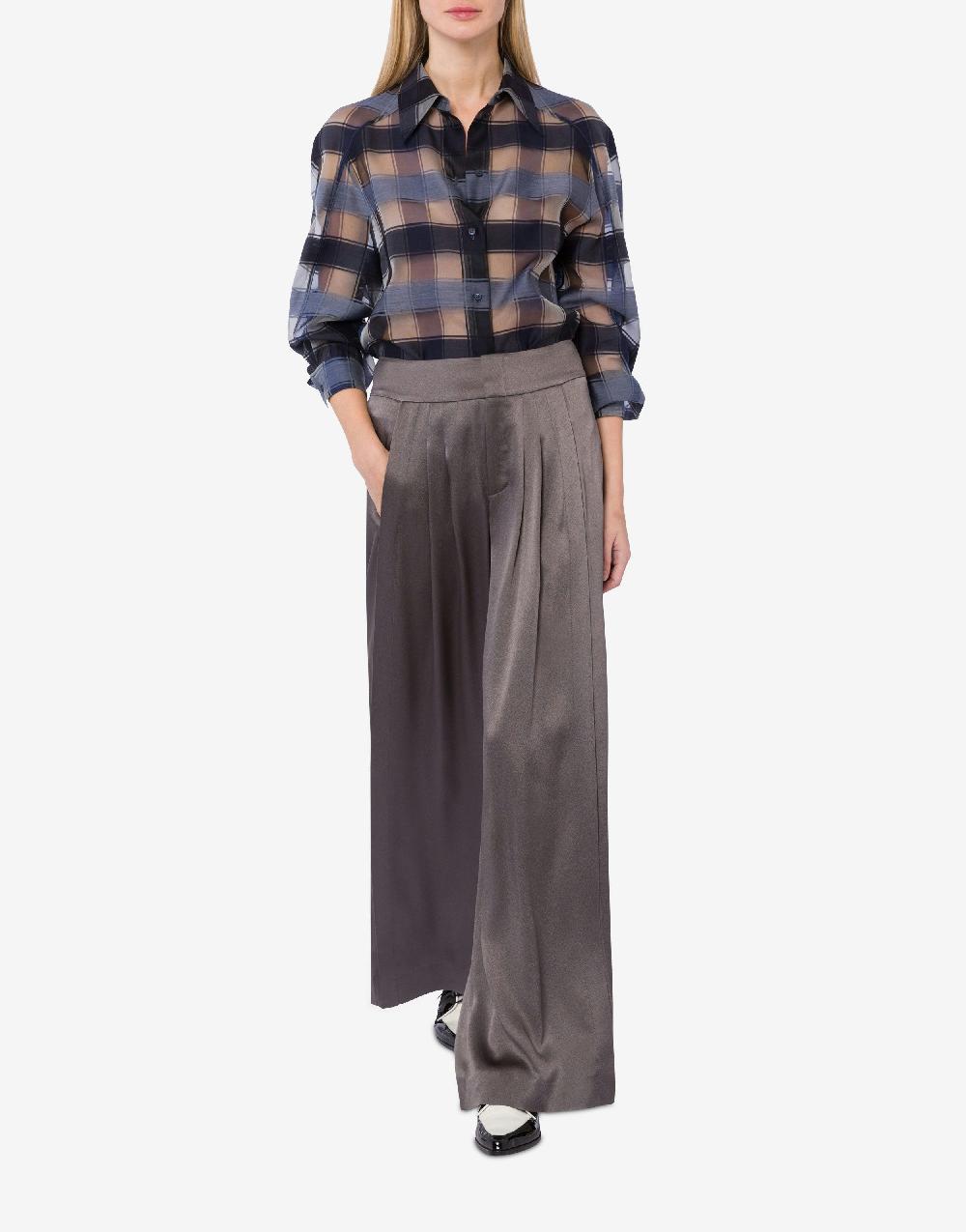Alberta Ferretti Pantalone In Raso Con Pieghe