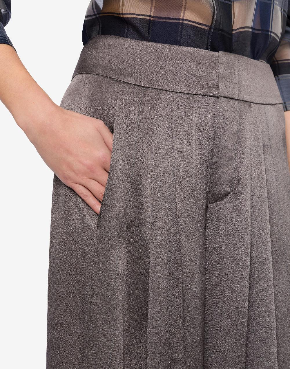 Alberta Ferretti Pantalone In Raso Con Pieghe