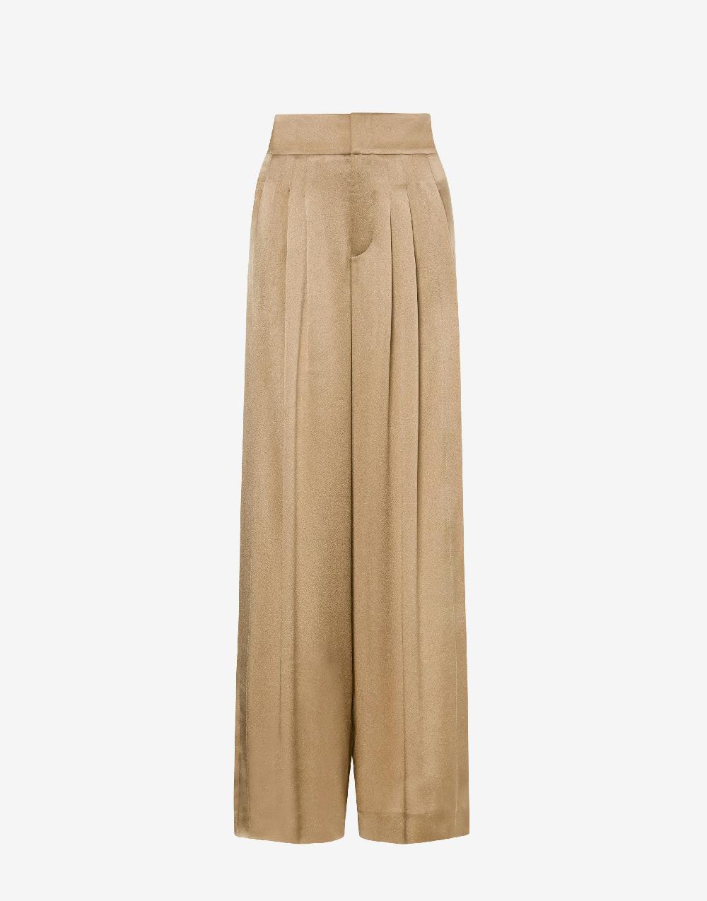 Alberta Ferretti Pantalone in raso con pieghe