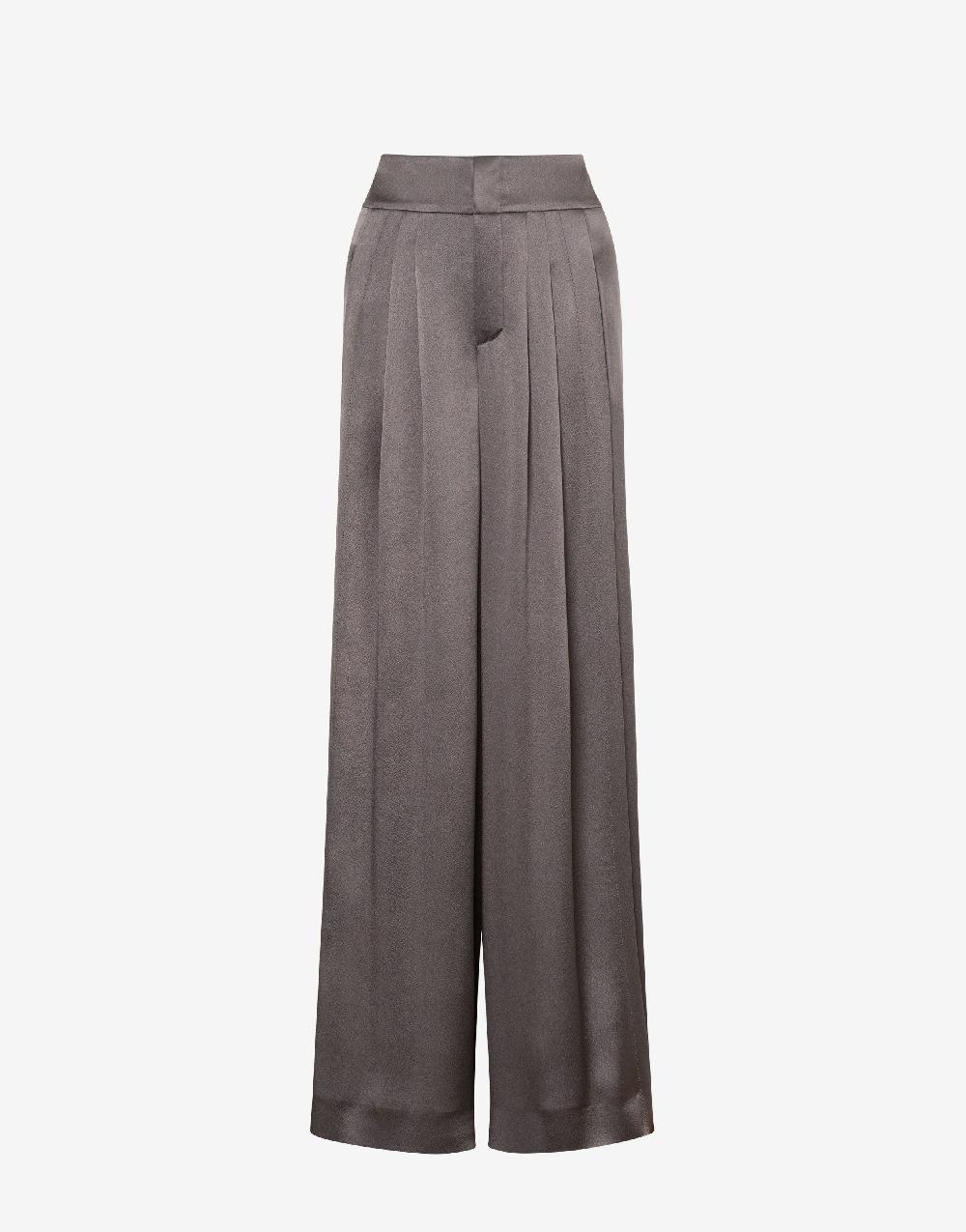 Alberta Ferretti Pantalone in raso con pieghe