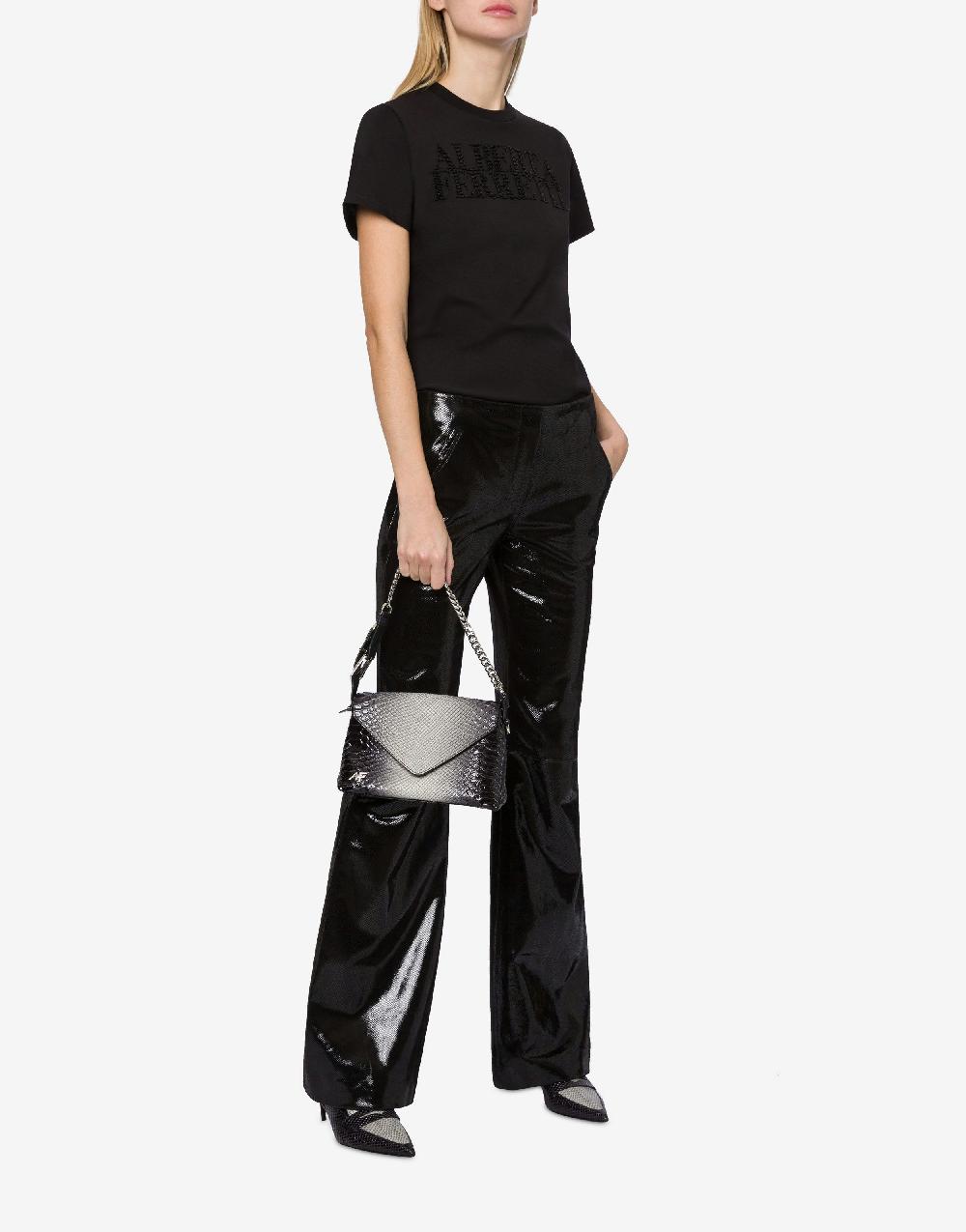 Alberta Ferretti Pantalone In Suede Stampa Snake