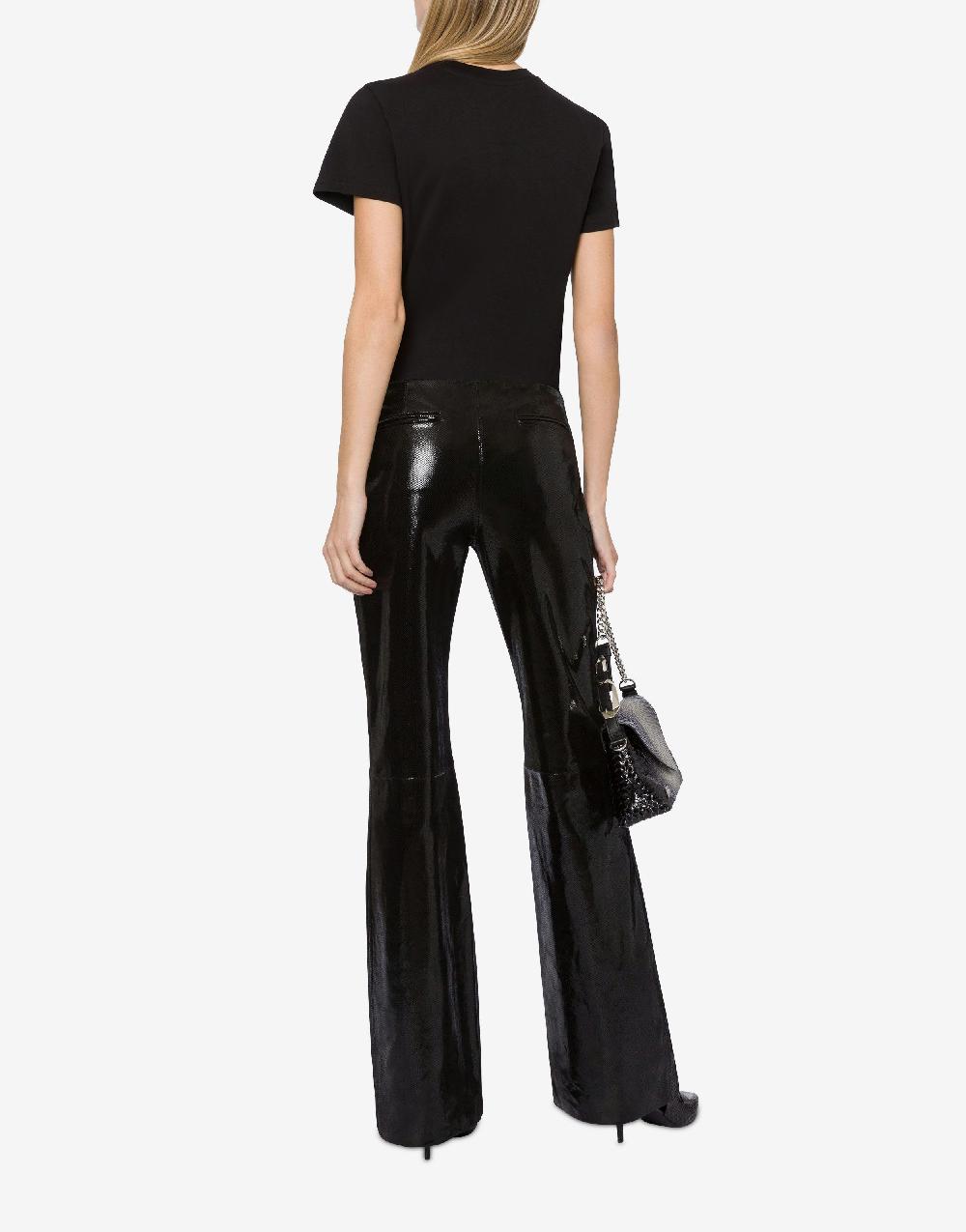 Alberta Ferretti Pantalone In Suede Stampa Snake
