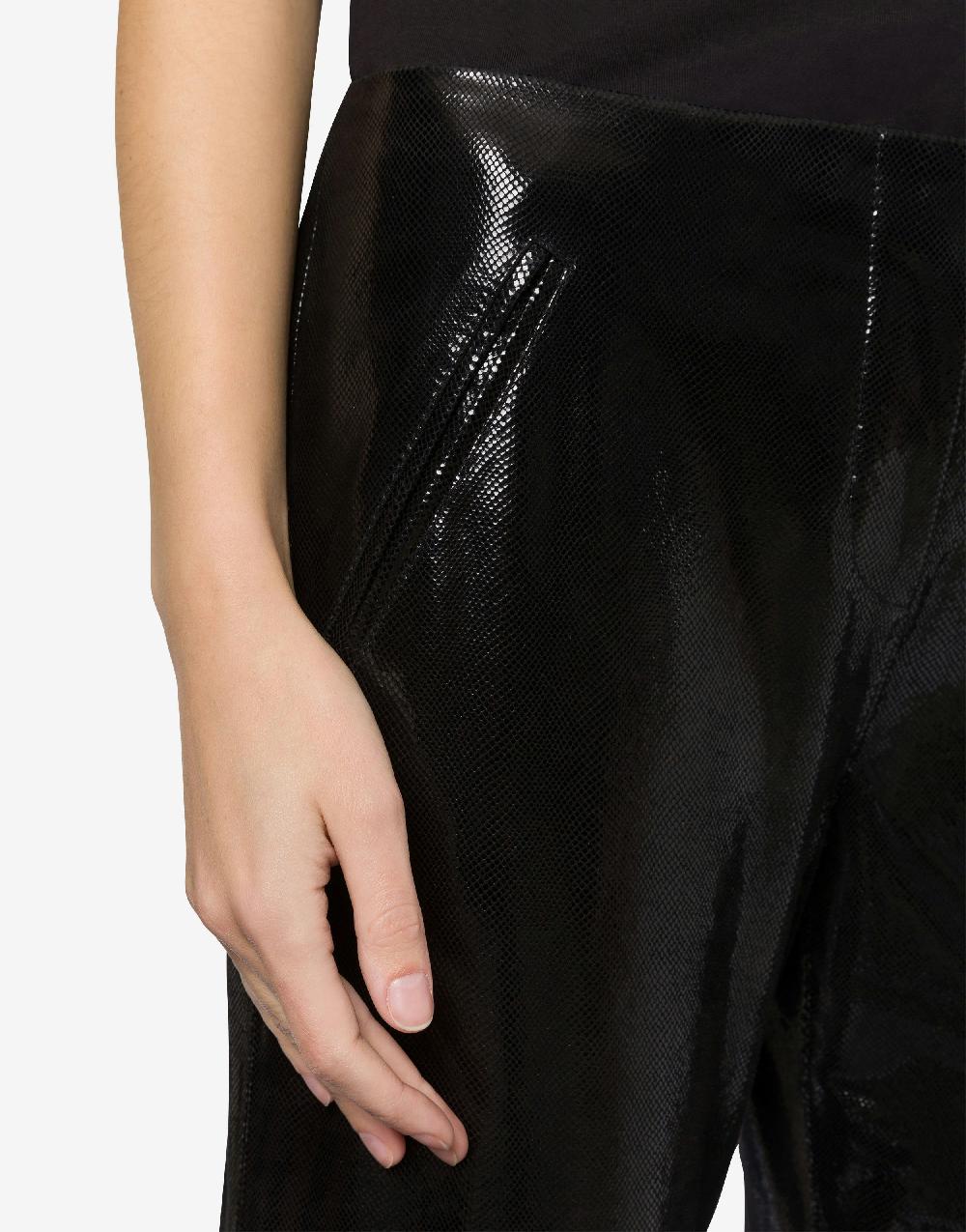 Alberta Ferretti Pantalone In Suede Stampa Snake