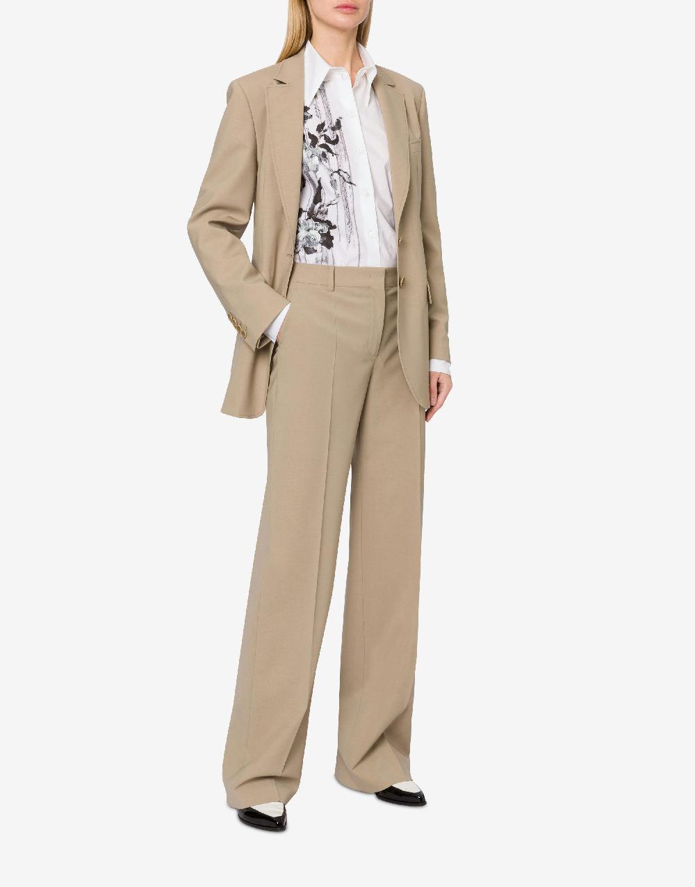 Alberta Ferretti Pantalone In Tela Di Lana Stretch