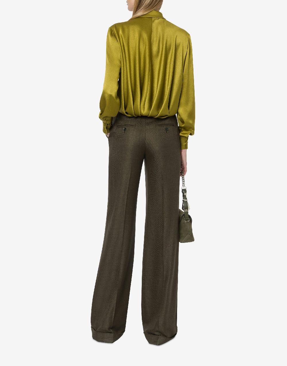 Alberta Ferretti Pantalone In Twill Fiammato
