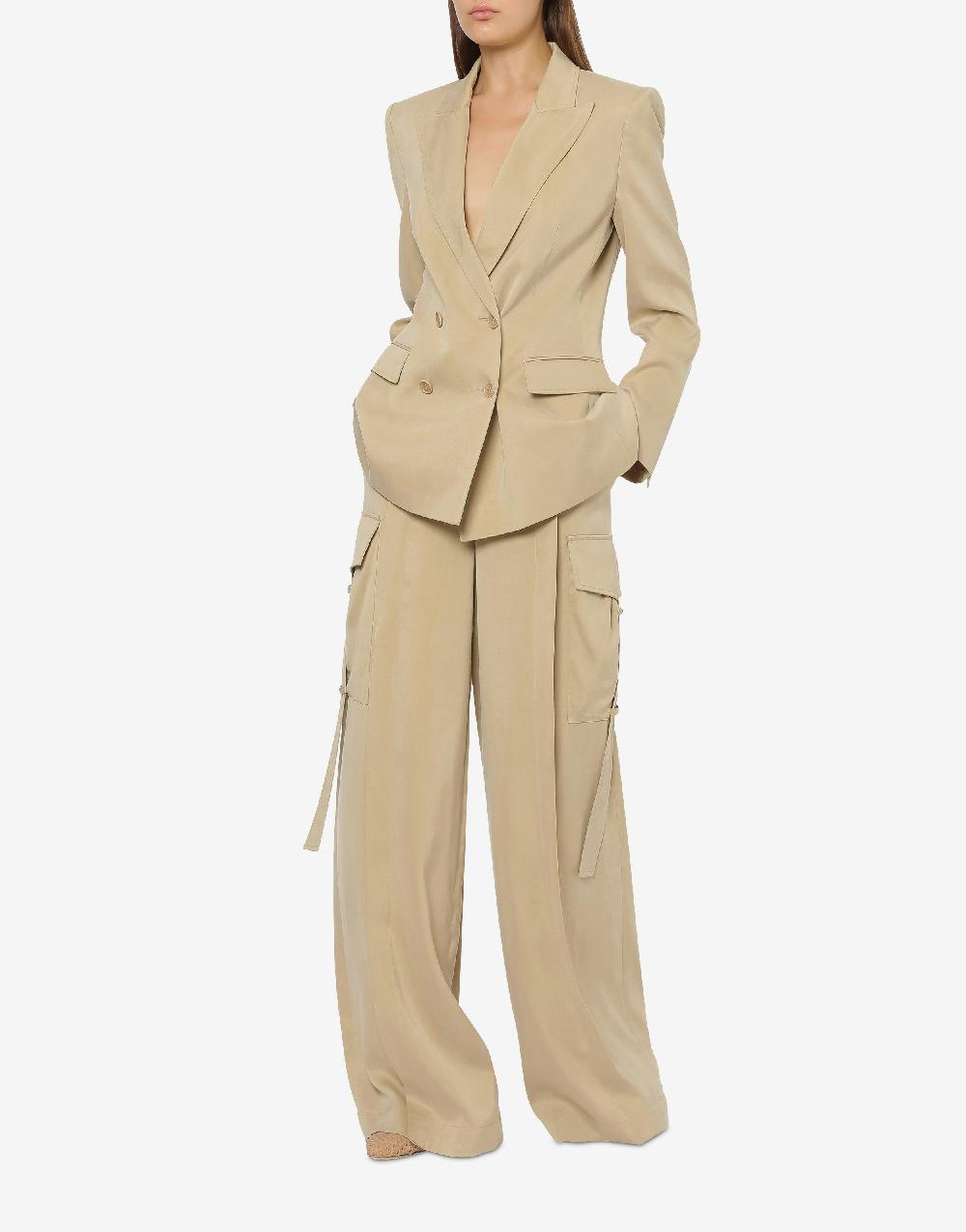 Alberta Ferretti Pantalone Oversize In Tela Lavata