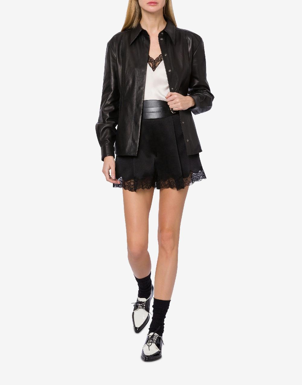 Alberta Ferretti Short In Raso Con Pizzo