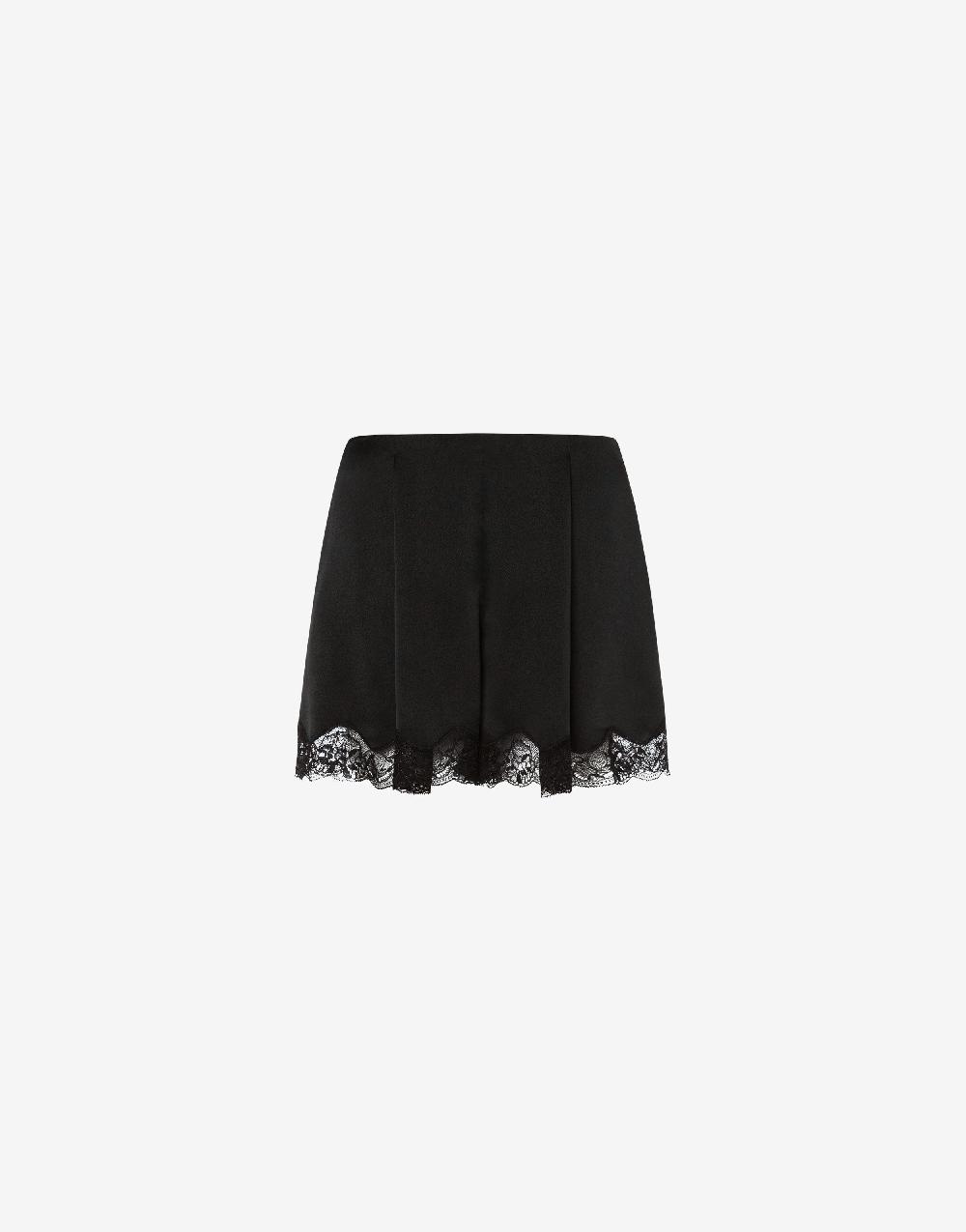 Alberta Ferretti Short in raso con pizzo