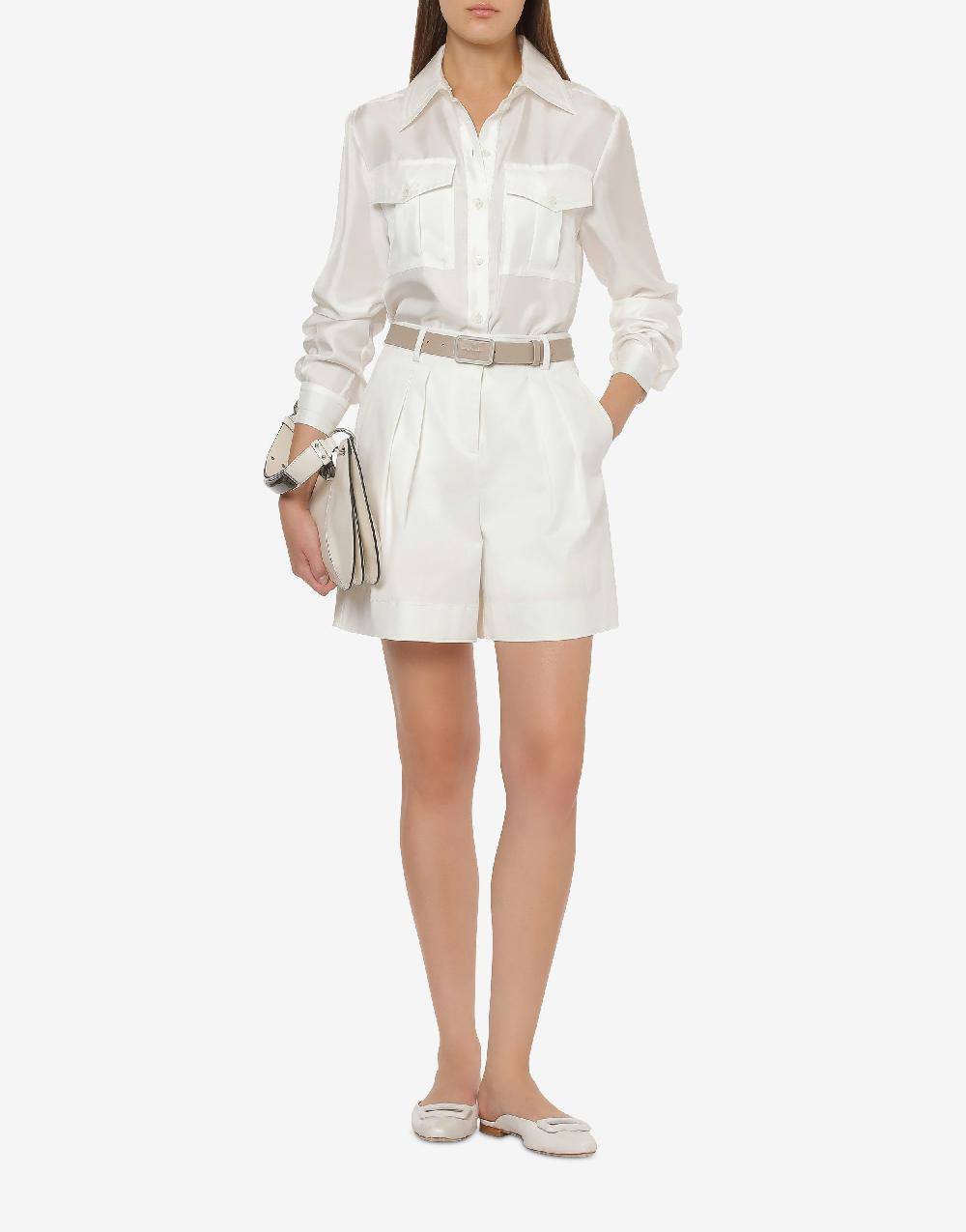 Alberta Ferretti Short In Tela Di Cotone Stretch