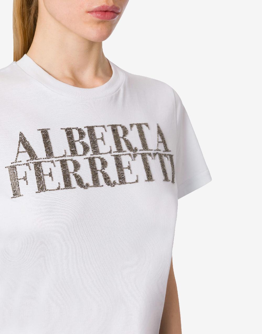 Alberta Ferretti T-shirt In Jersey Con Ricamo Logo