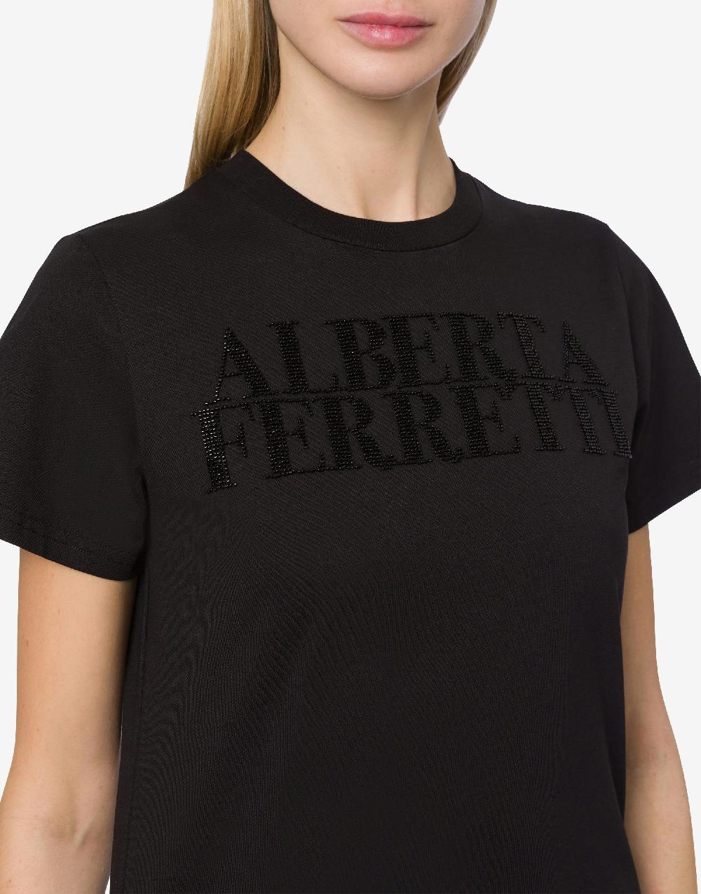 Alberta Ferretti T-shirt In Jersey Con Ricamo Logo