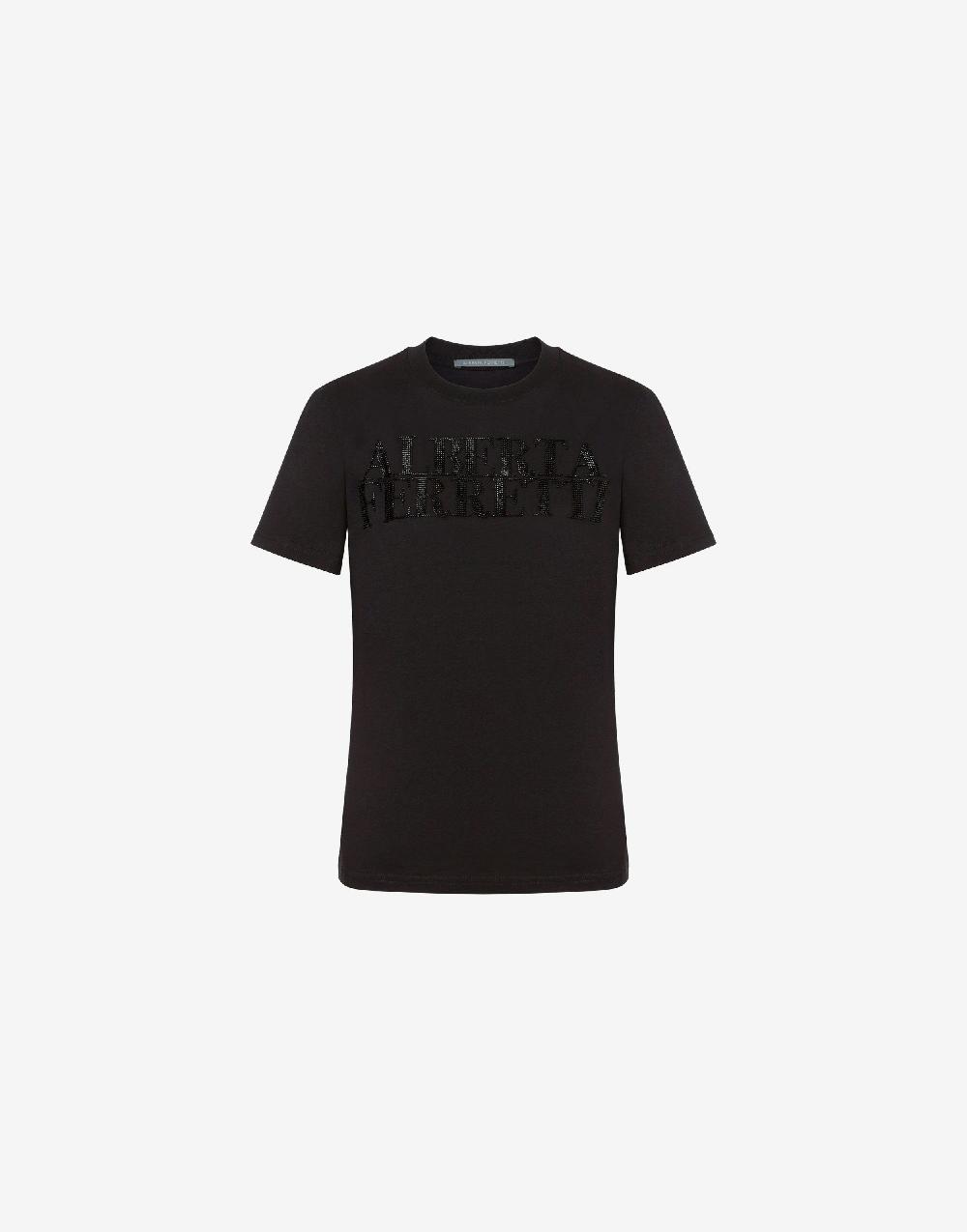 Alberta Ferretti T-shirt in jersey con ricamo logo