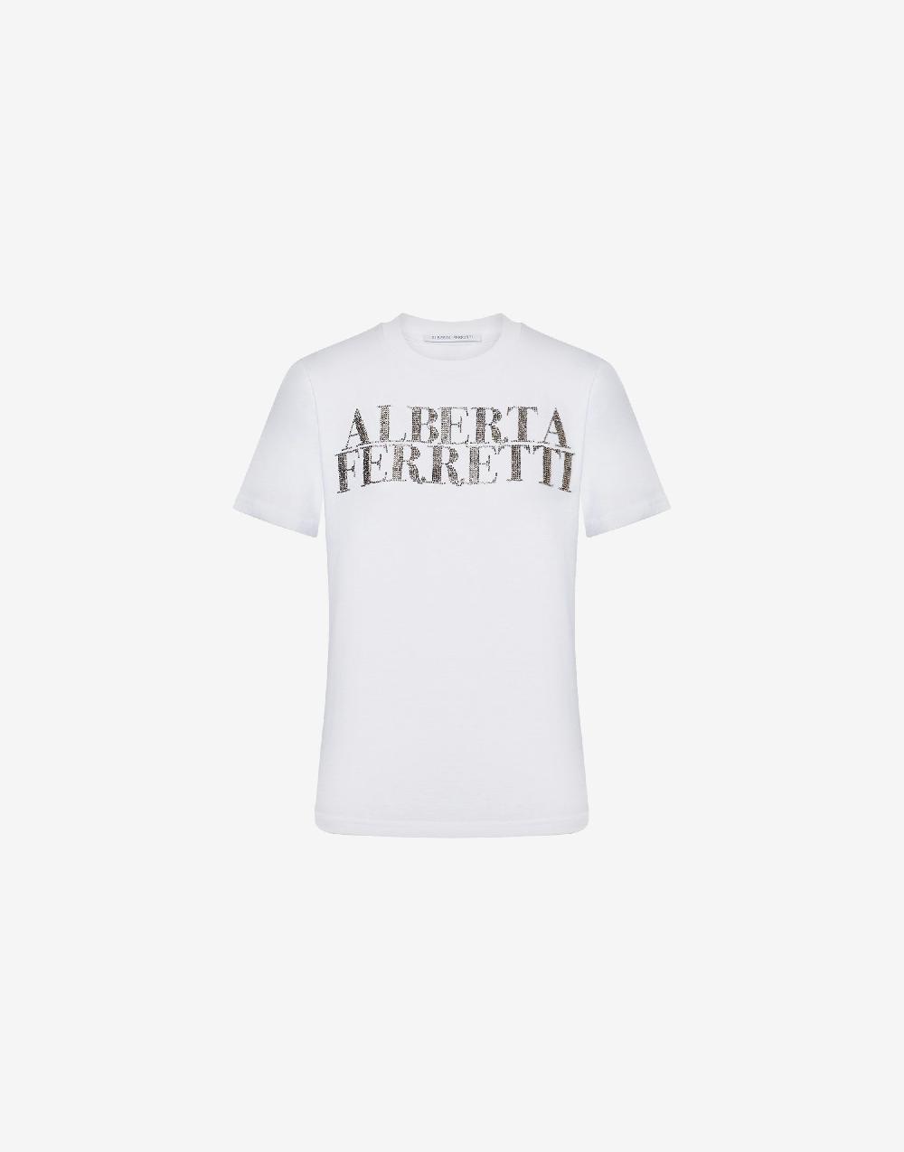 Alberta Ferretti T-shirt in jersey con ricamo logo