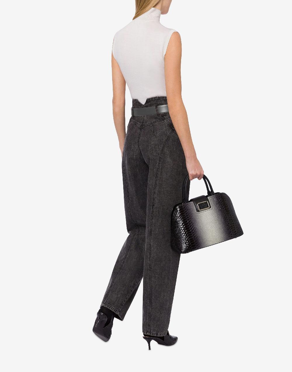 Alberta Ferretti Top A Collo Alto In Lana E Seta