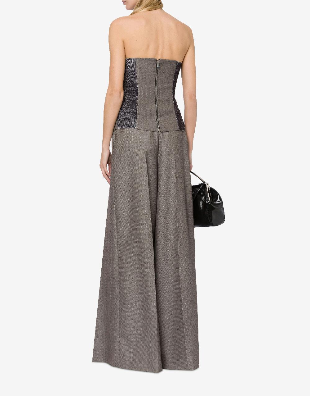 Alberta Ferretti Top Bustier In Tweed Di Lana