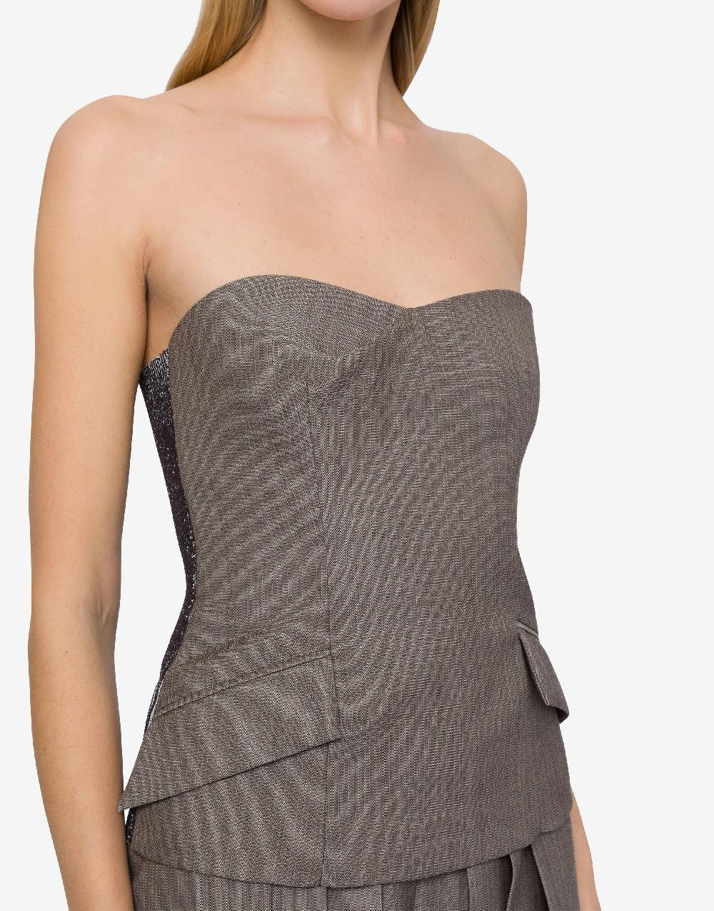 Alberta Ferretti Top Bustier In Tweed Di Lana