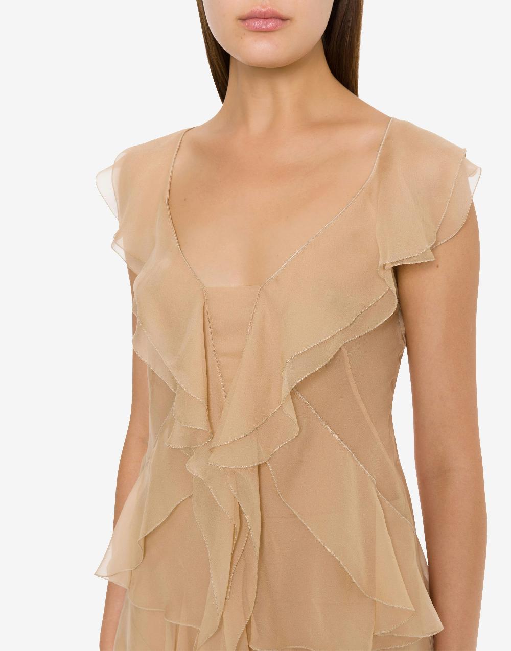 Alberta Ferretti Top In Chiffon Organico